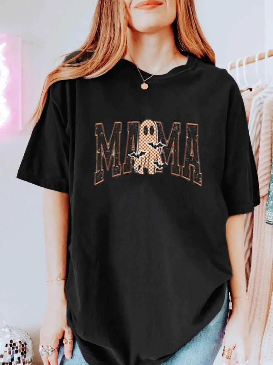 Vintage Ghost Mama Oversize Graphic Tee