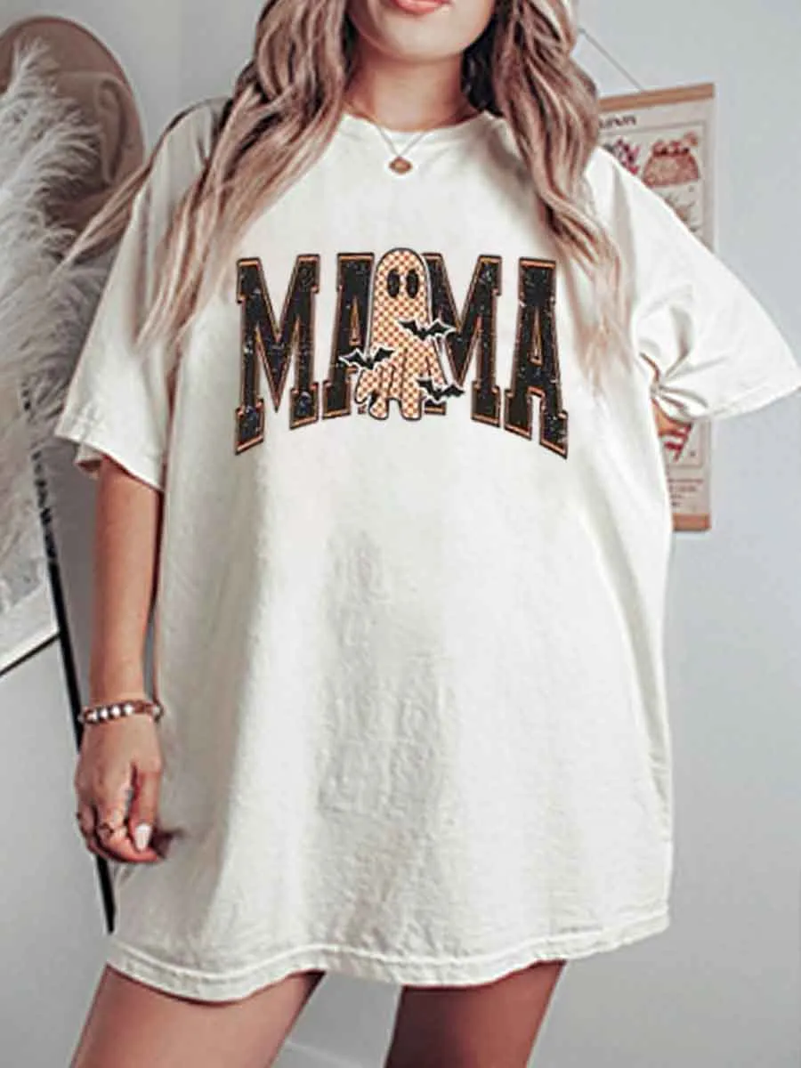 Vintage Ghost Mama Oversize Graphic Tee