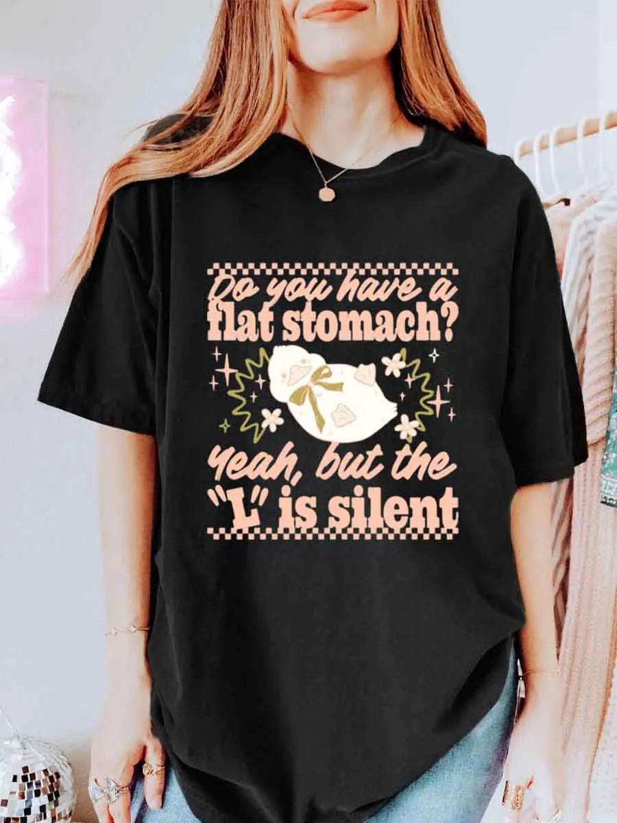 Vintage Fat Stomach Pun Oversize Graphic Tee