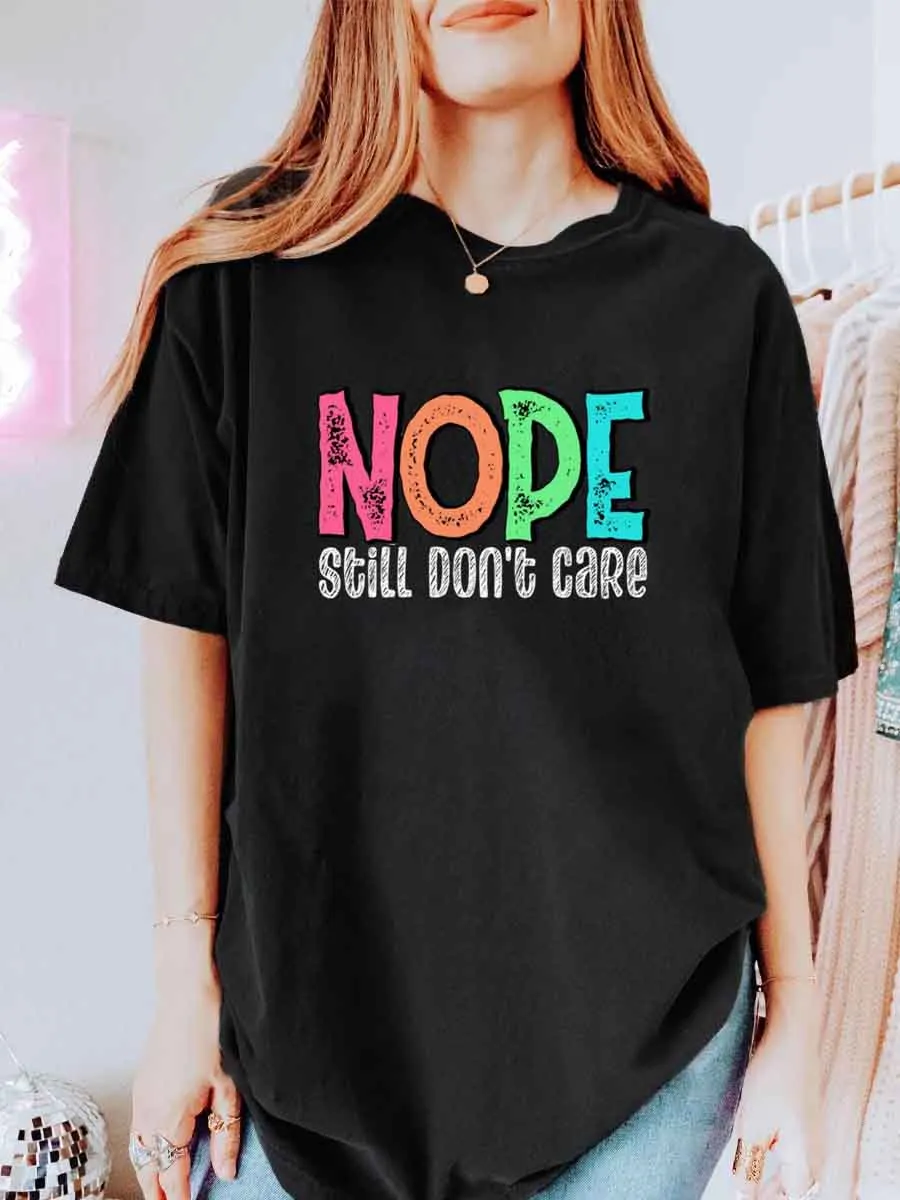 Vintage Nope Still Don't Care Oversize Graphic Tee