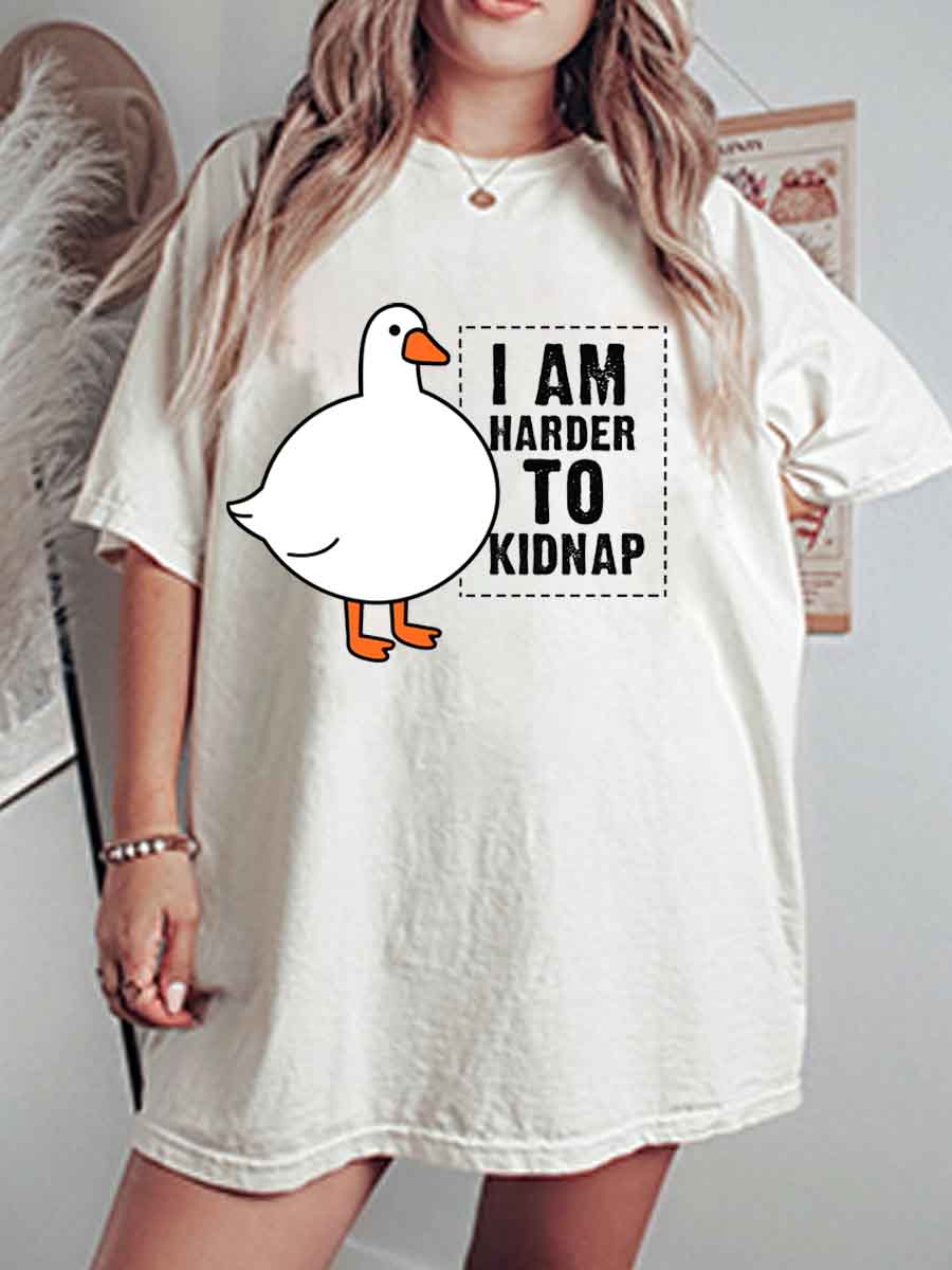 Vintage  I Am Harder To Kidnap Oversize Graphic Tee