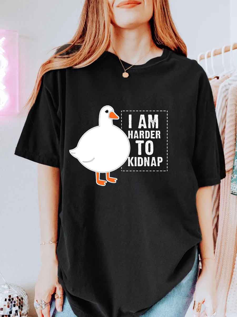 Vintage  I Am Harder To Kidnap Oversize Graphic Tee