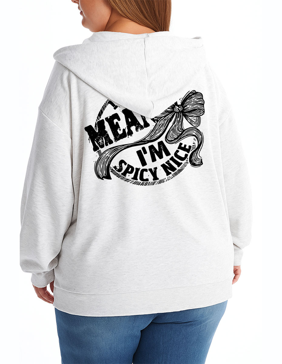 Vintage I’m Not Mean I’m Spicy Zip Hoodie