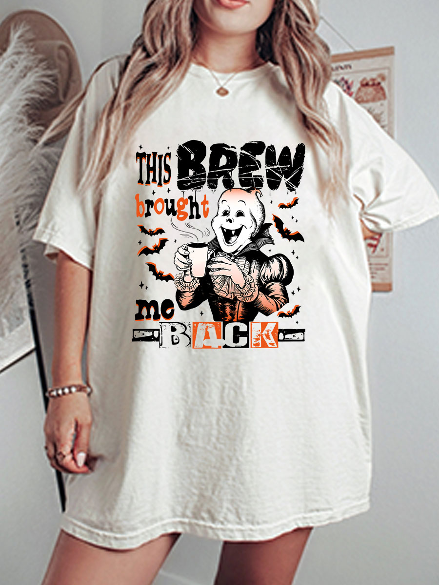Vintage This Brew Brought Me Back Oversize Graphic Tee