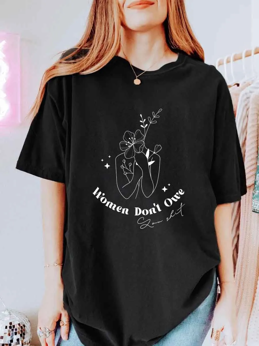 Vintage Women Don't Owe You Shit Oversize Graphic Tee