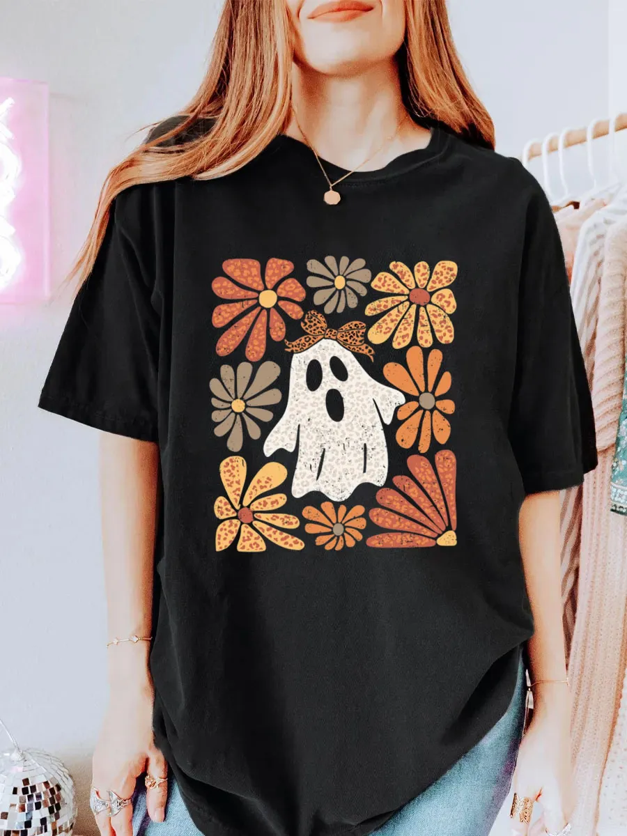 Vintage Boho Ghost Oversize Graphic Tee