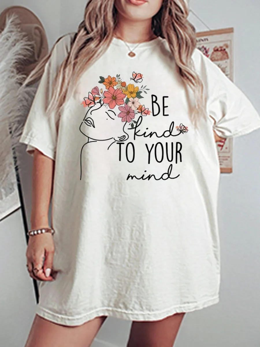 Vintage Be Kind To Your Mind Oversize Graphic Tee