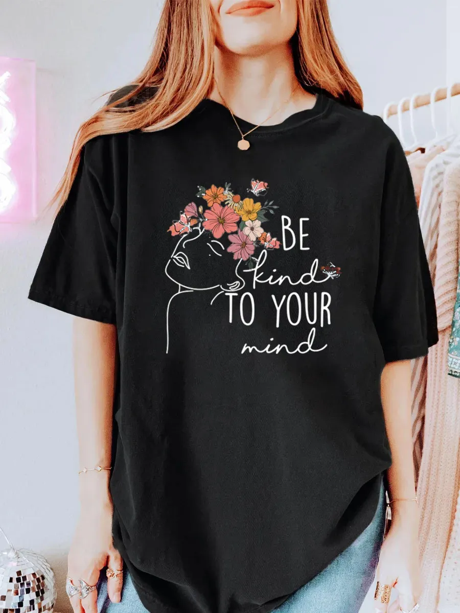 Vintage Be Kind To Your Mind Oversize Graphic Tee