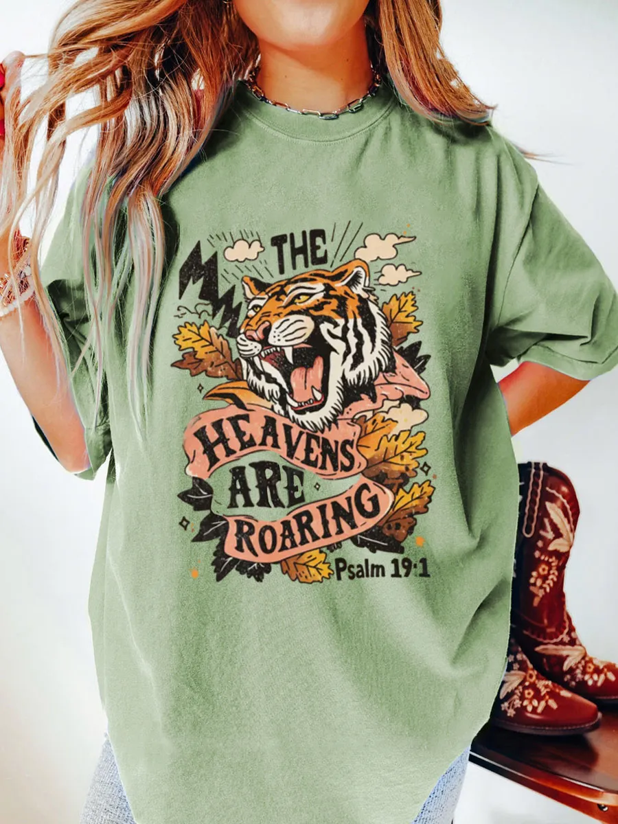 Vintage Heavens Are Roaring Oversize Graphic Tee