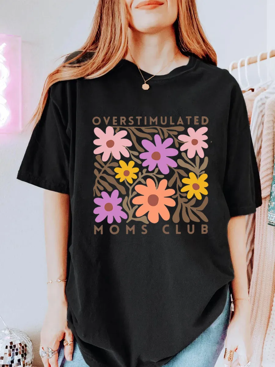 Vintage Overstimulated Moms Club Oversize Graphic Tee