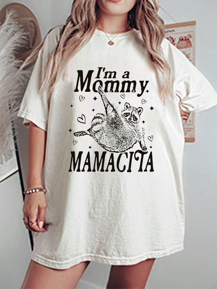 Vintage I'm A Mommy Mamacita Oversize Graphic Tee