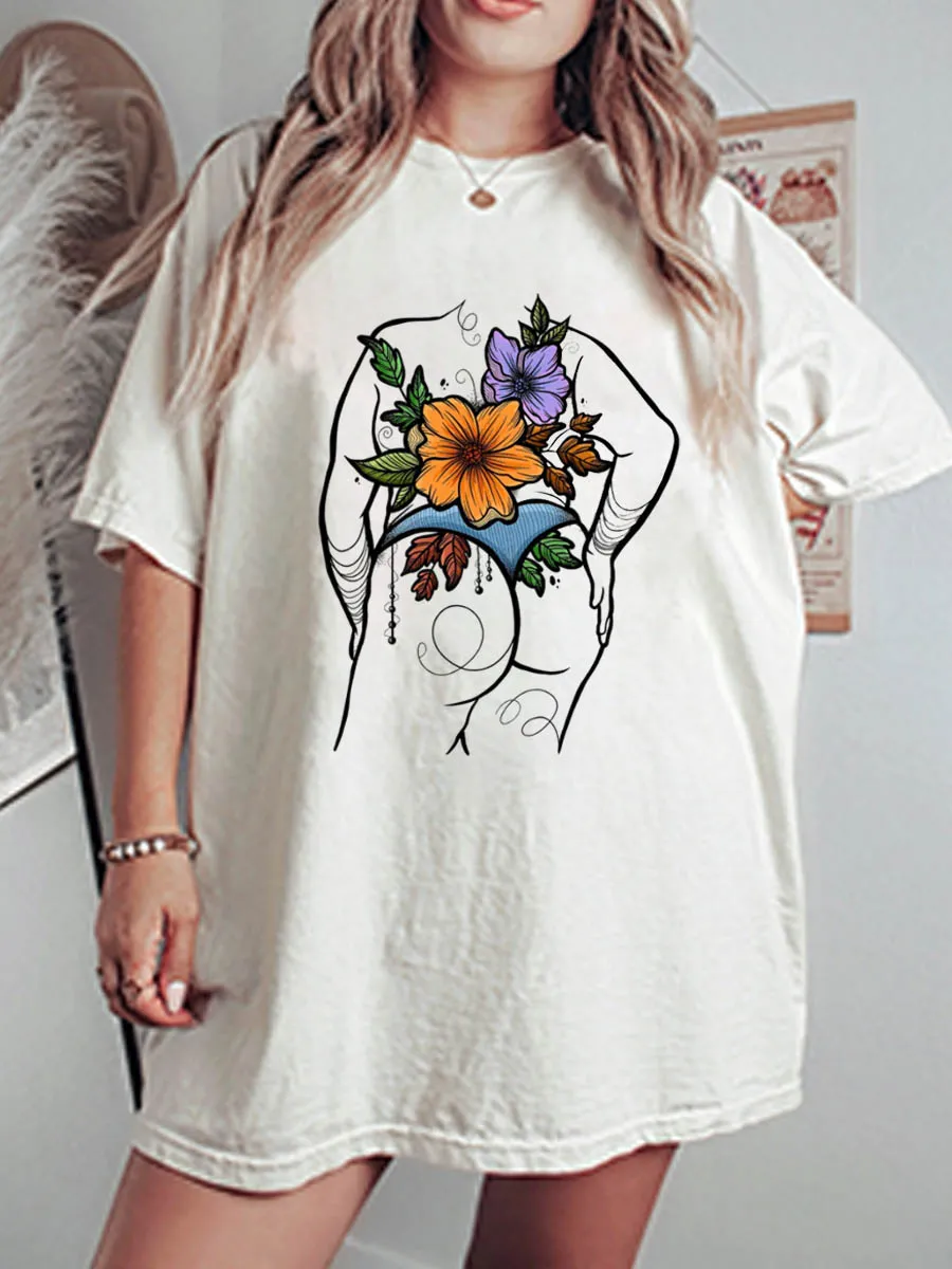 Vintage Ody Positivity Oversize Graphic Tee