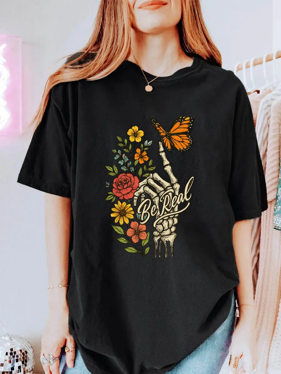 Vintage Be Real Oversize Graphic Tee