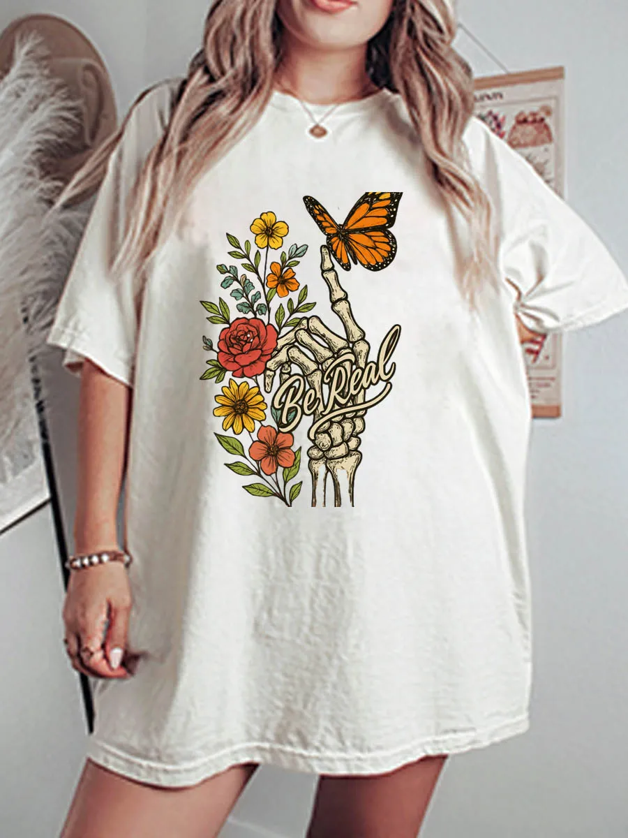 Vintage Be Real Oversize Graphic Tee