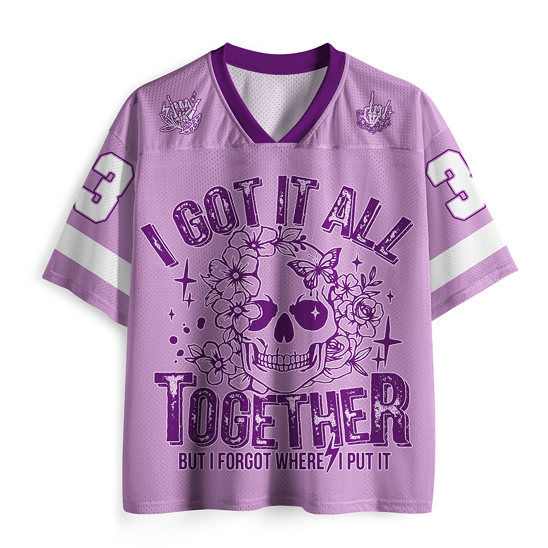 Vintage I Got It All Together Snarky Skeleton Mesh Jersey