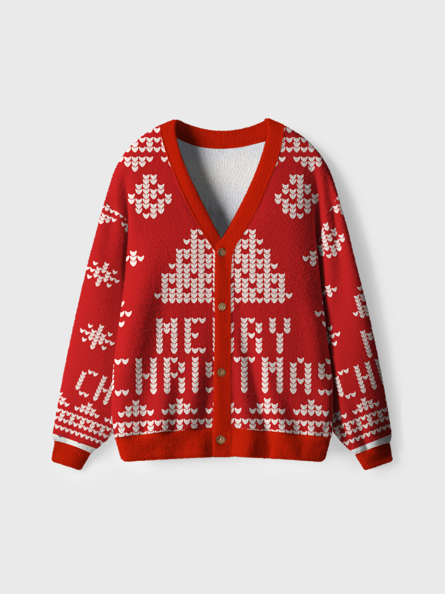 Vintage Merry Christmas Ugly Cardigan Sweaters