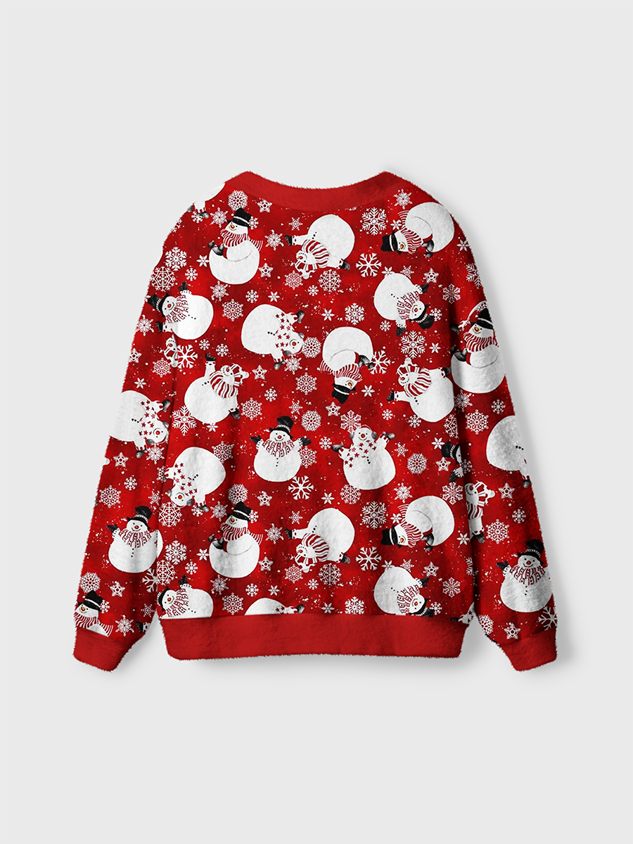 Vintage Snowmen With Scarves And Hats Cardigan Sweaters