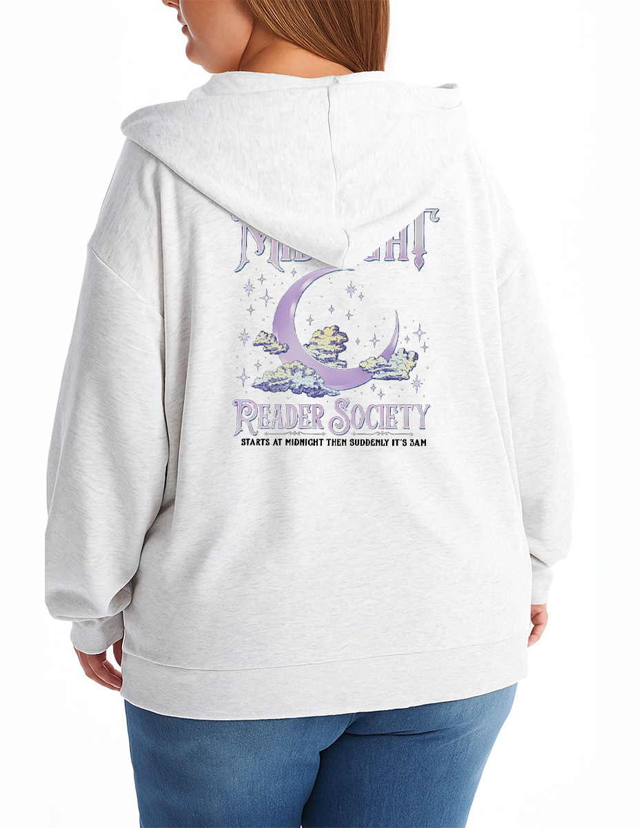 Vintage Night Owl Reader Zip Hoodie