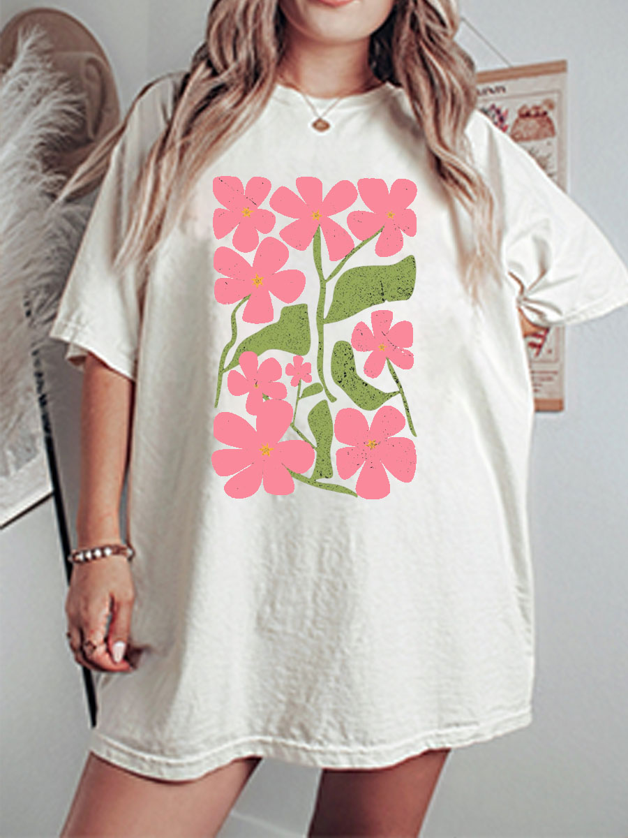 Vintage Flower Lover Oversize Graphic Tee