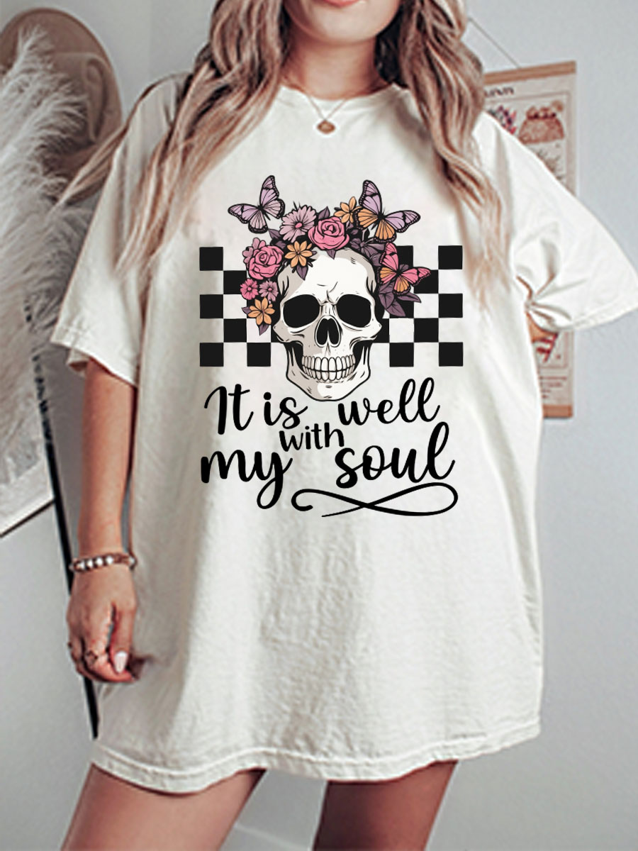 Vintage It Is Well My Soul Oversize Graphic Tee