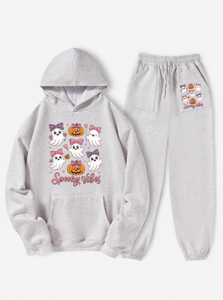 Vintage Spooky Vibes Fleece Hoodie Suit