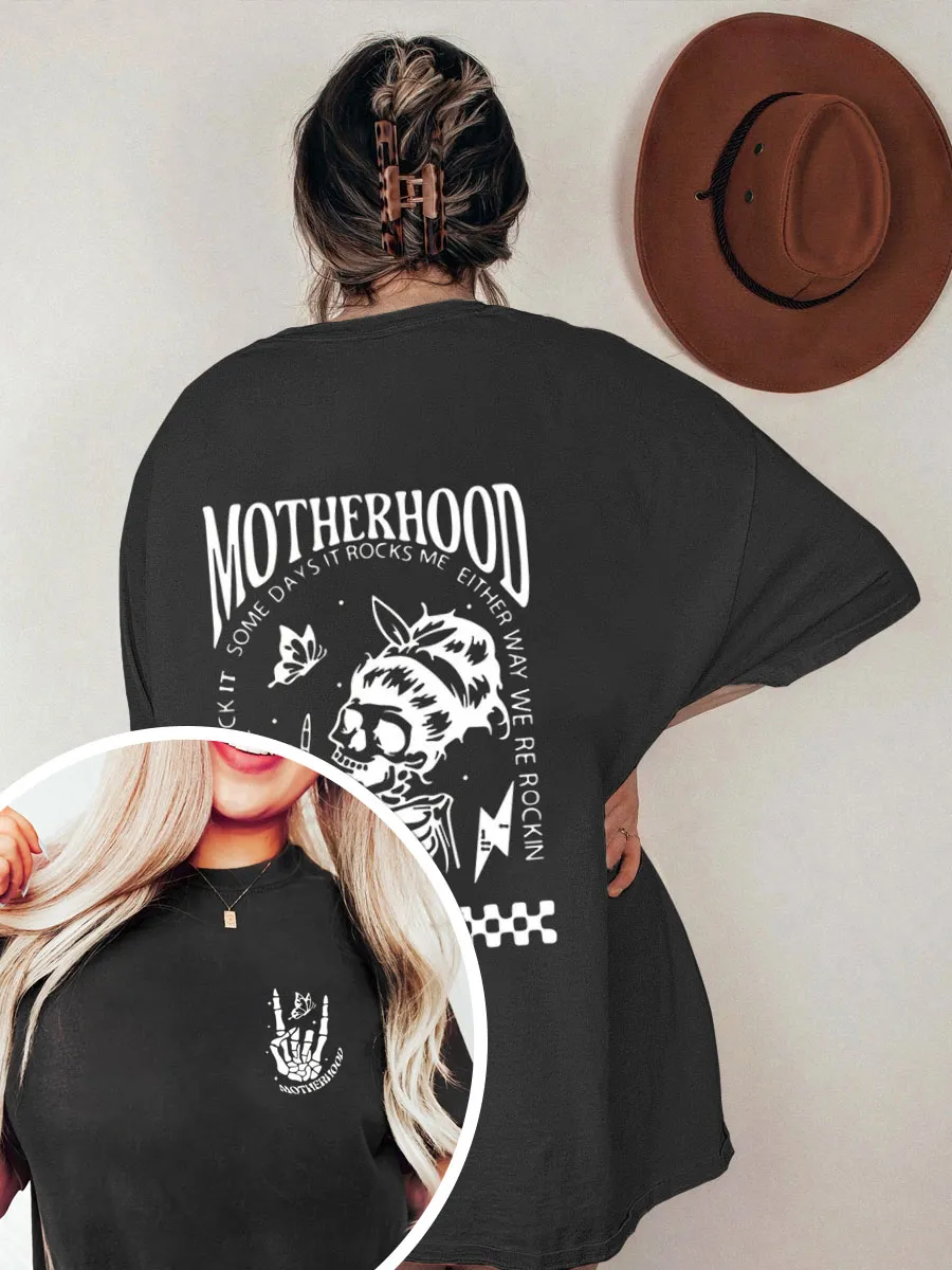 Vintage Motherhood Sometimes I Rock Oversize Graphic Tee