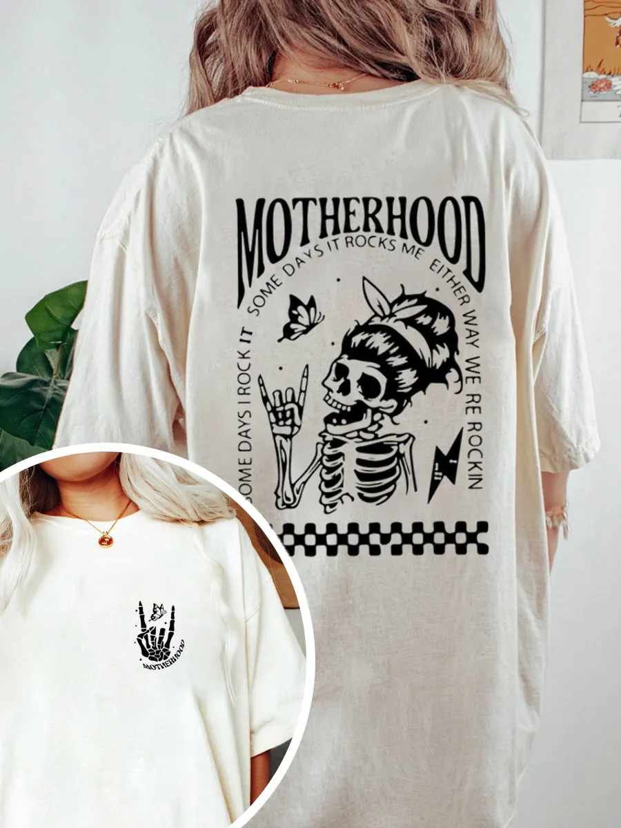 Vintage Motherhood Sometimes I Rock Oversize Graphic Tee