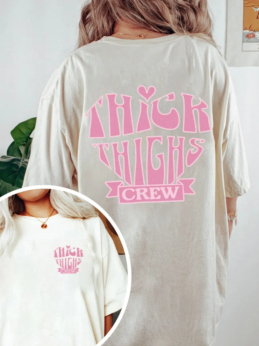 Vintage Thick Thighs Pump Oversize Graphic Tee