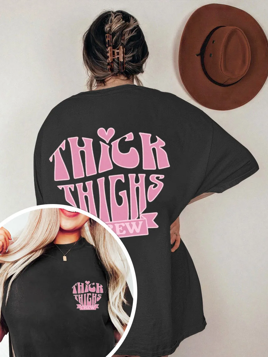 Vintage Thick Thighs Pump Oversize Graphic Tee