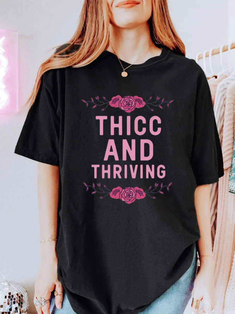 Vintage Thicc And Thriving Oversize Graphic Tee
