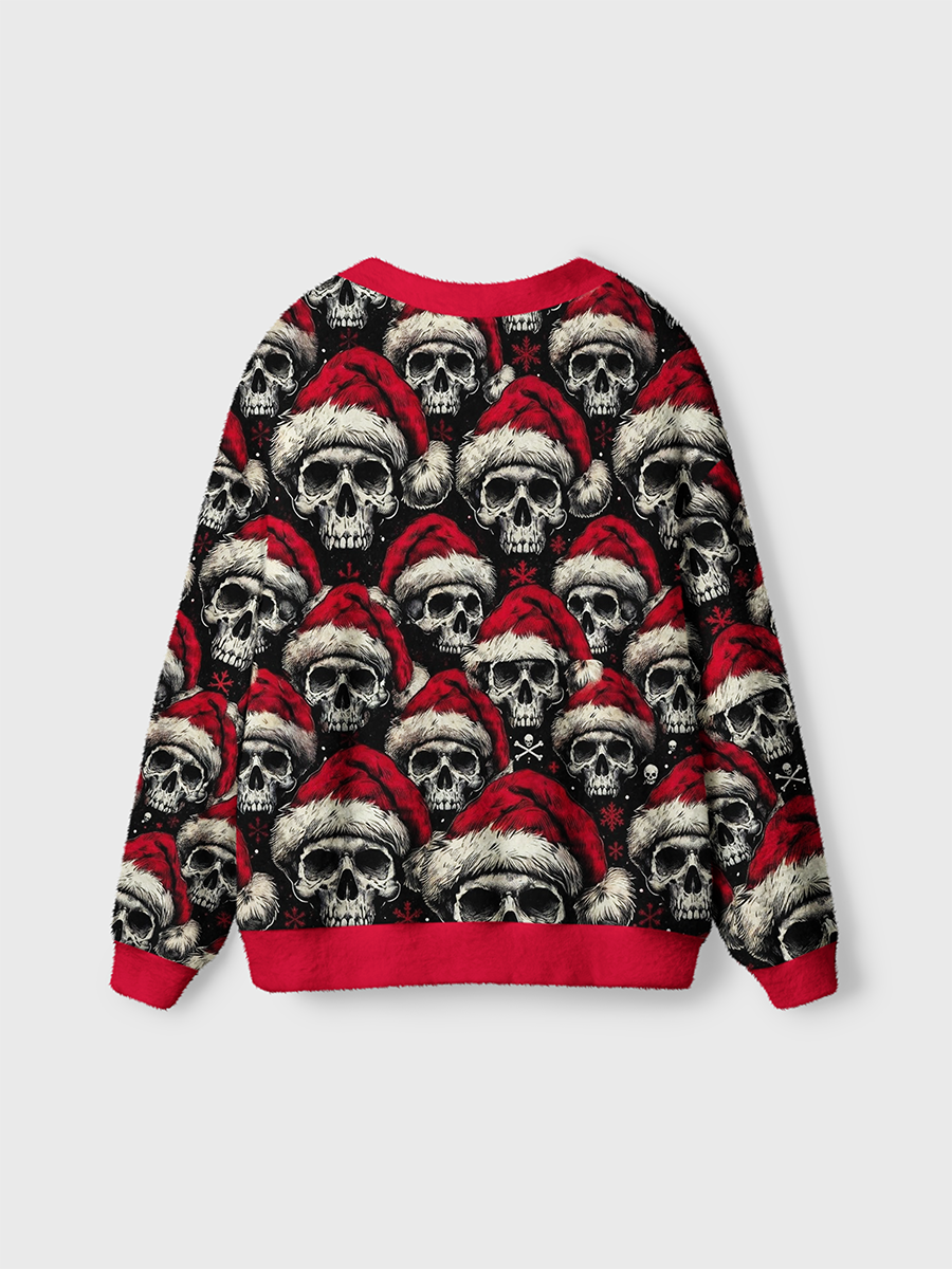 Vintage Santa Claus Hats And Vintage Cardigan Sweaters
