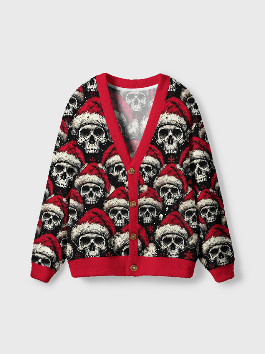 Vintage Santa Claus Hats And Vintage Cardigan Sweaters