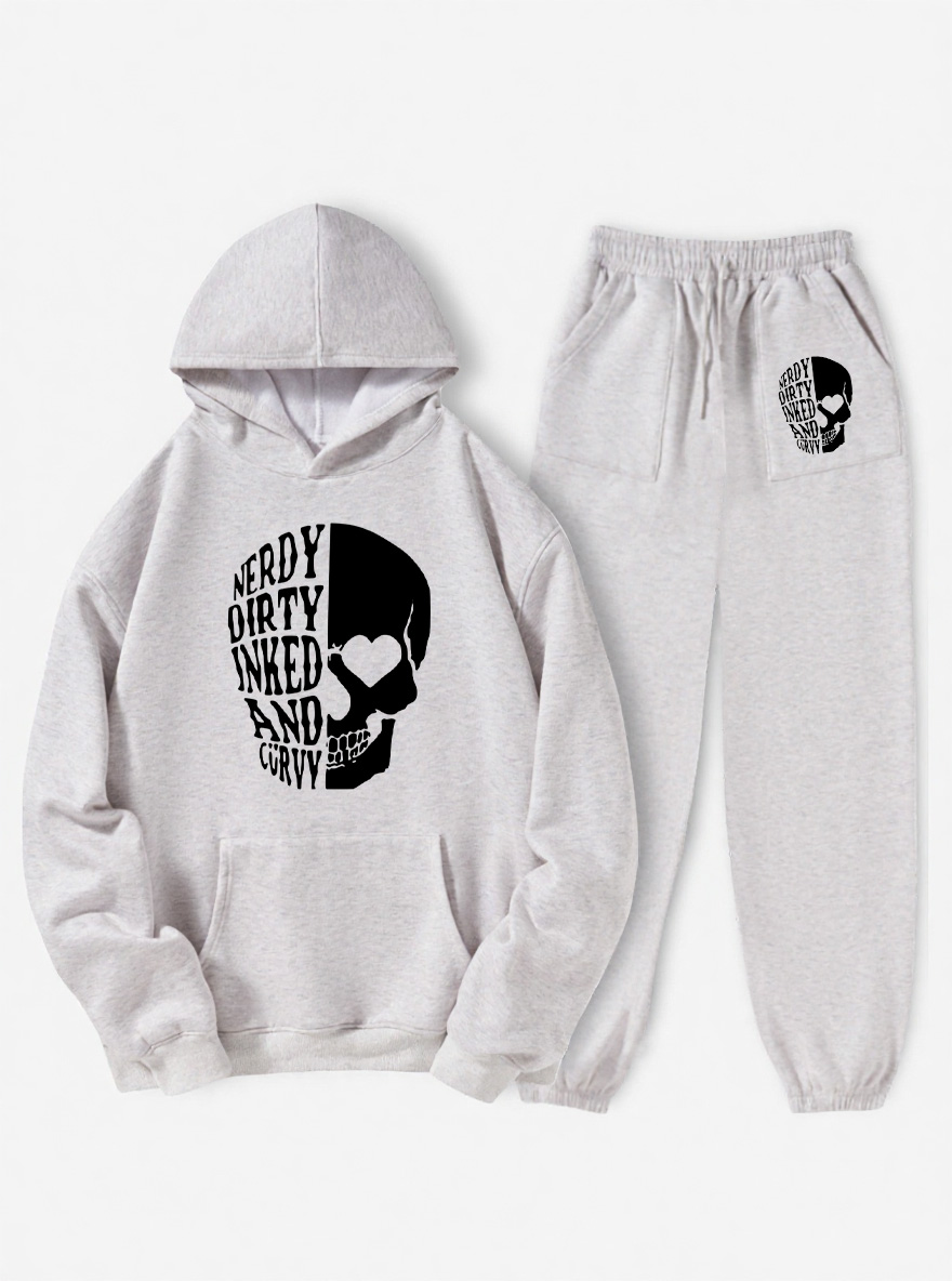 Vintage Nerdy Dirty Inked And Curvy Fleece Hoodie Suit