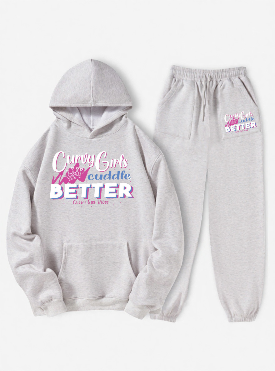 Vintage Curvy Girls Cuddle Better Fleece Hoodie Suit