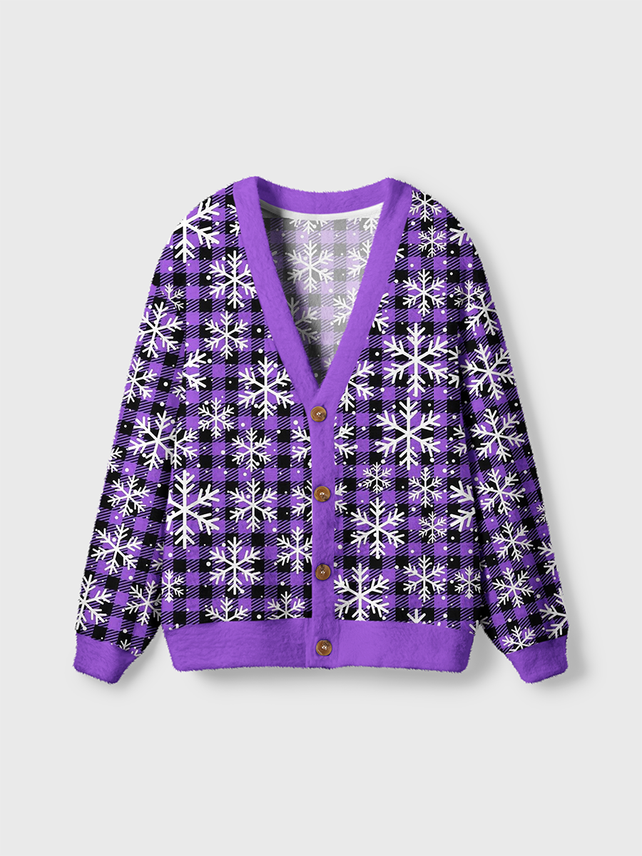 Vintage Classic Winter Plaid Cardigan Sweaters