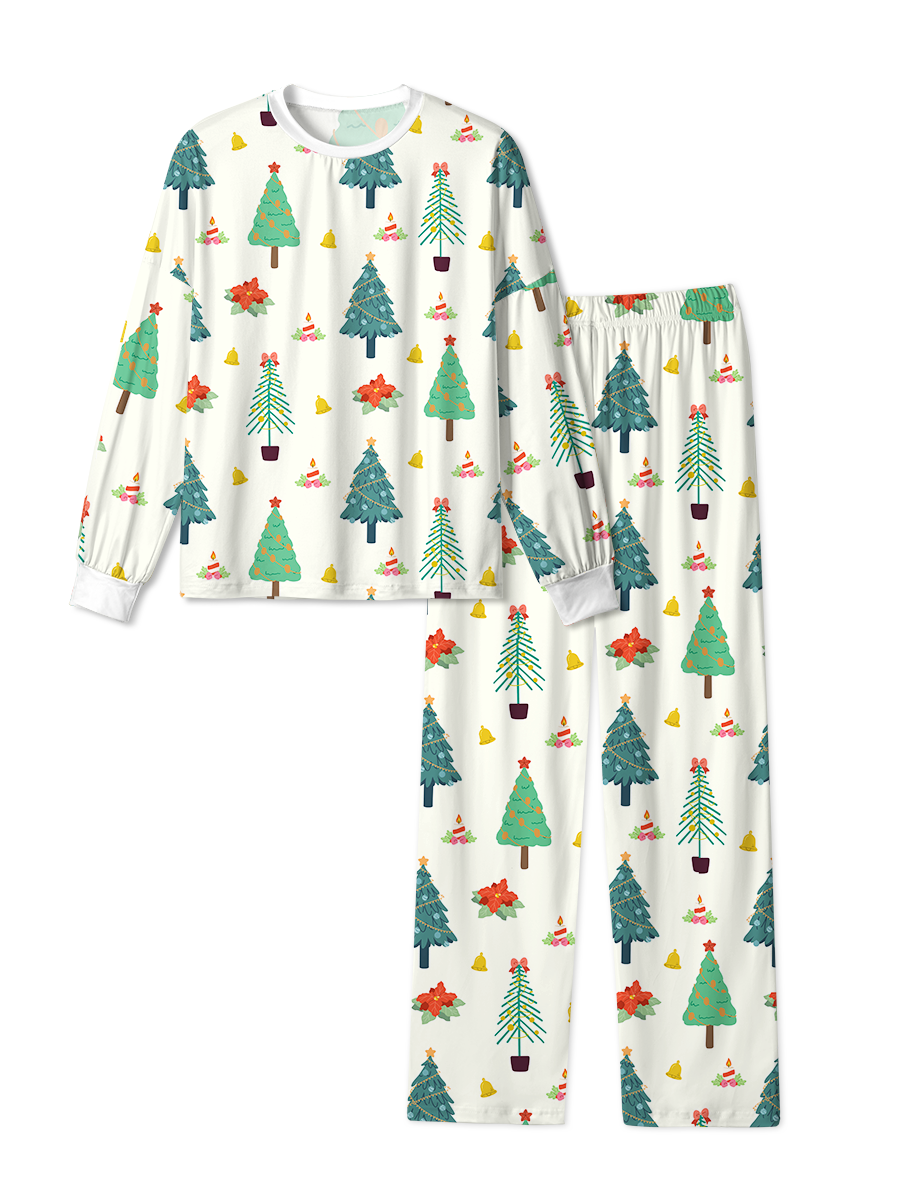 Vintage Cream Christmas Tree Bell Candle Pajama