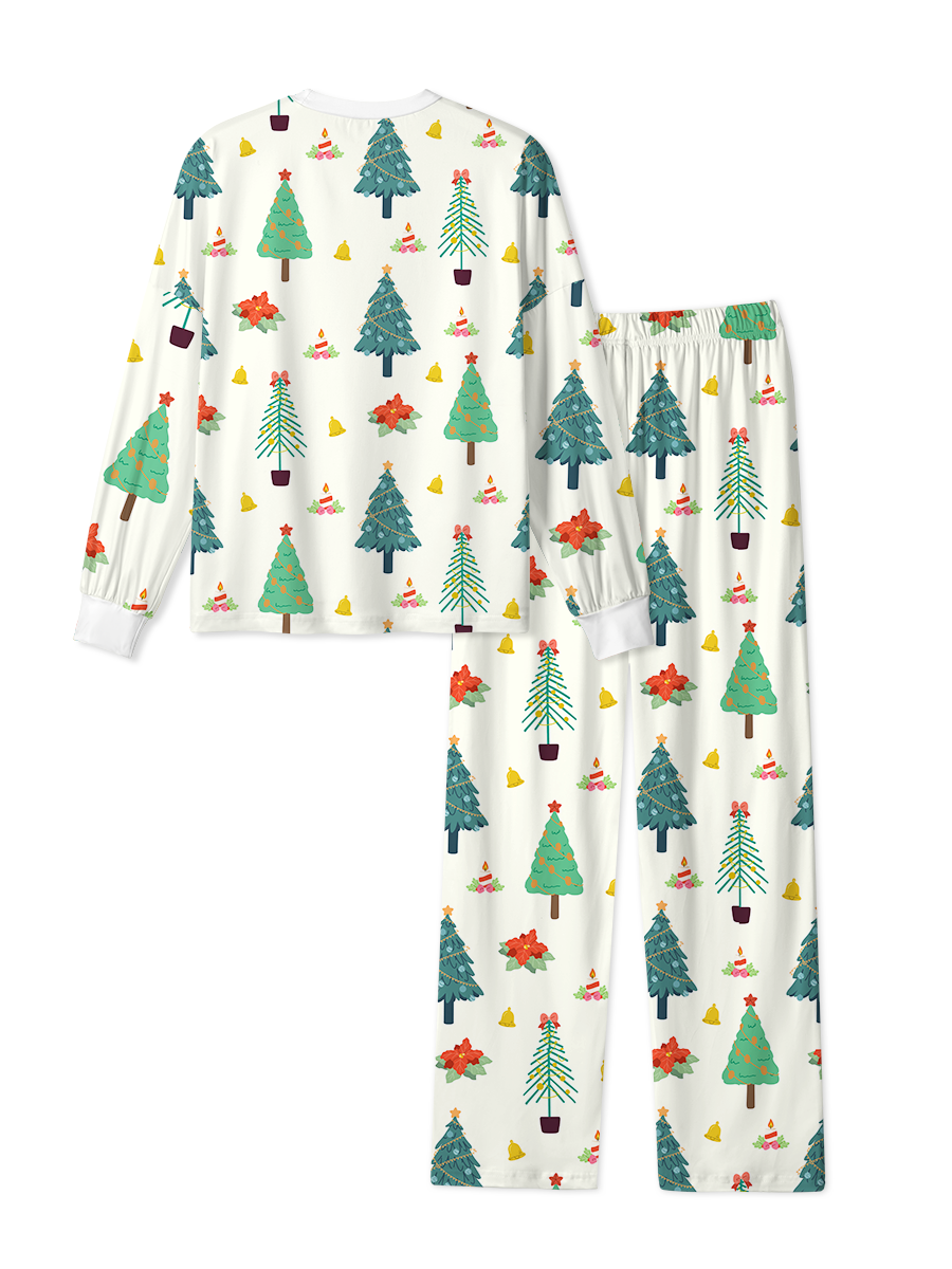 Vintage Cream Christmas Tree Bell Candle Pajama