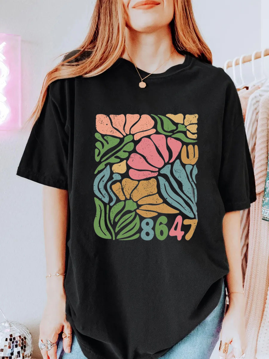 Vintage Floral Boho Oversize Graphic Tee