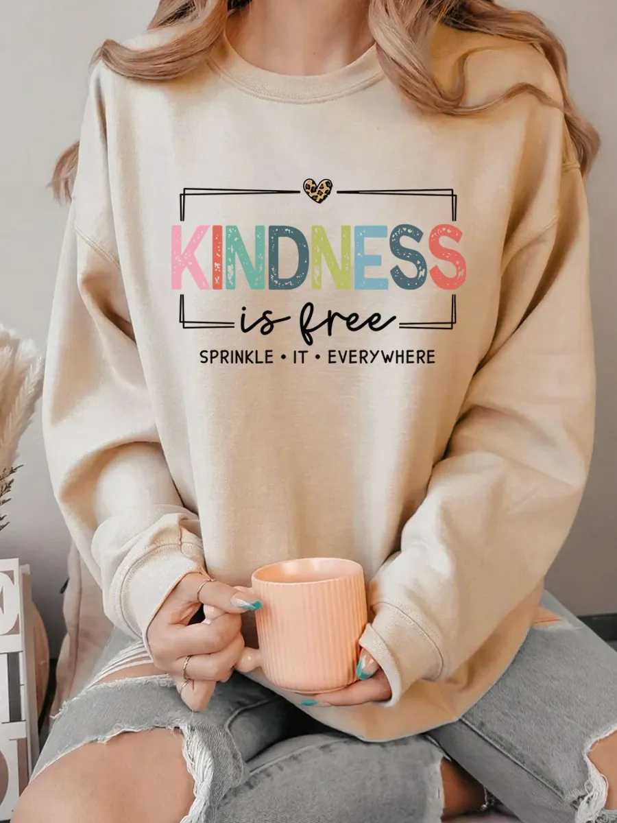 Vintage Kindness Is Free Sprinkle It Everywhere Oversize Graphic Sweatshirt