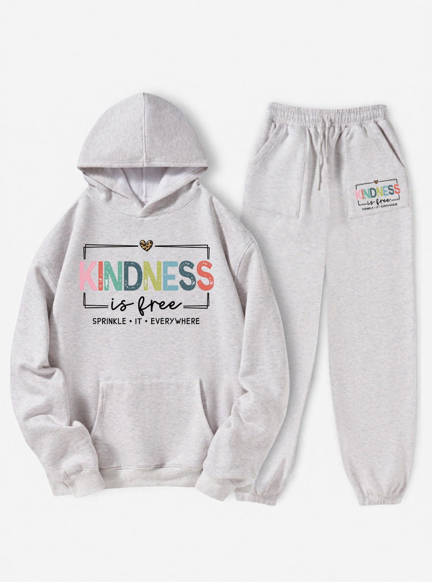 Vintage Kindness Is Free Sprinkle It Everywhere Fleece Hoodie Suit