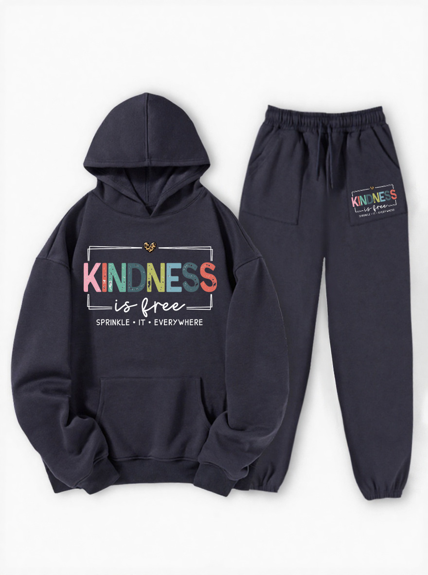 Vintage Kindness Is Free Sprinkle It Everywhere Fleece Hoodie Suit