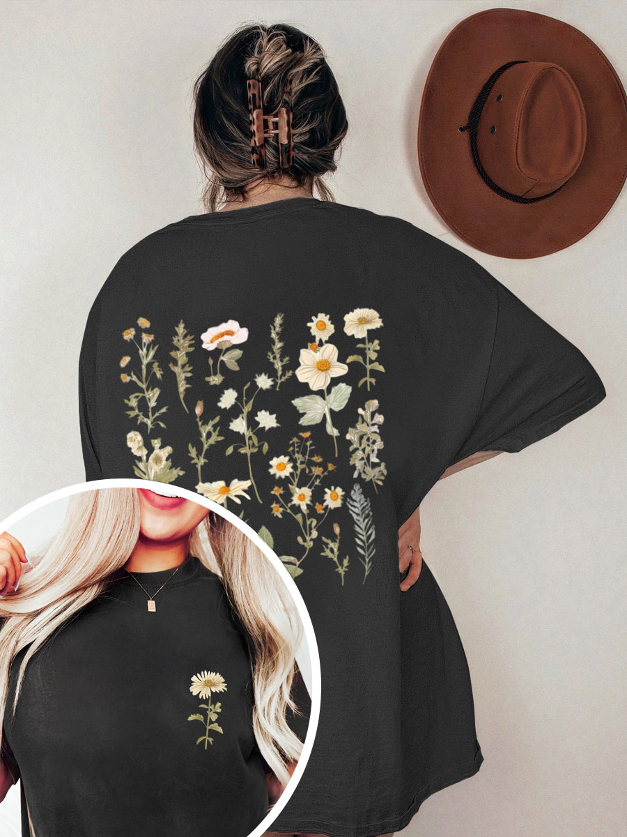 Vintage Daisy Flower Oversize Graphic Tee