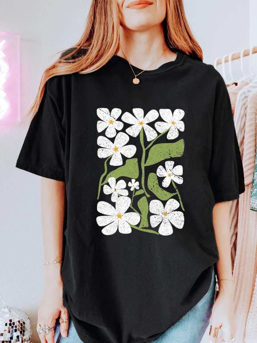 Vintage Flower Lover Oversize Graphic Tee