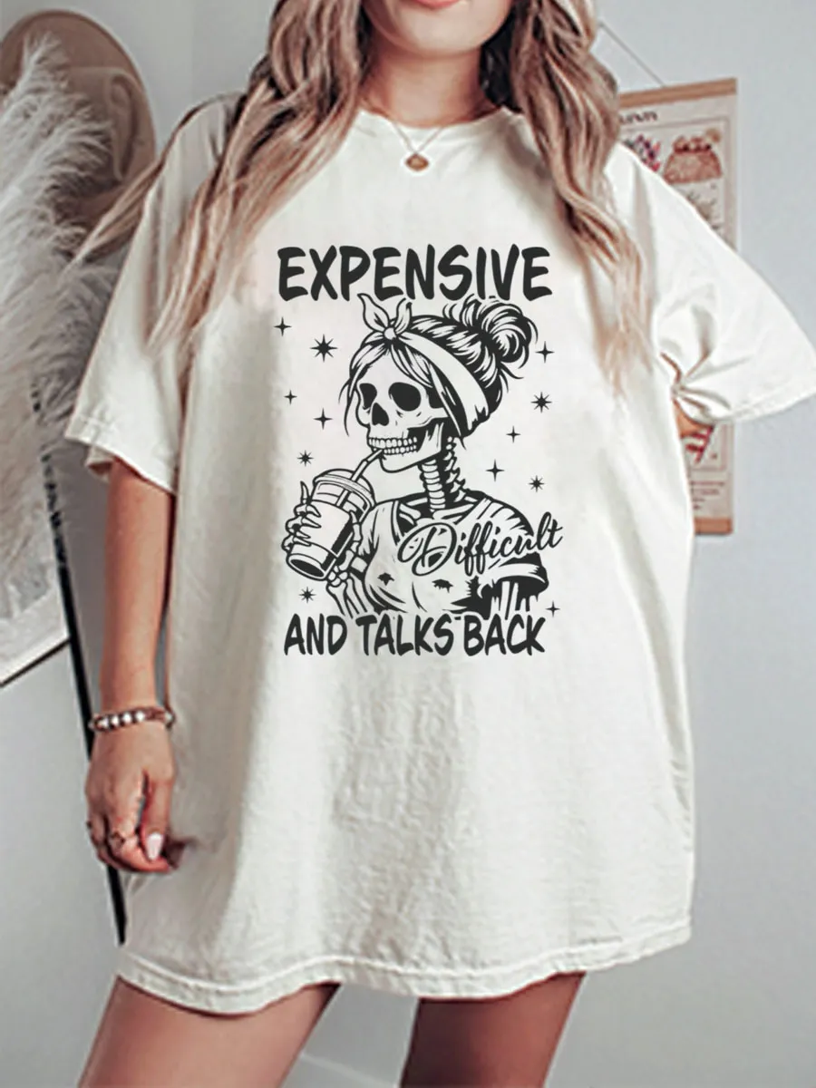 Vintage Expensive Difficult And Talks Back Oversize Graphic Tee