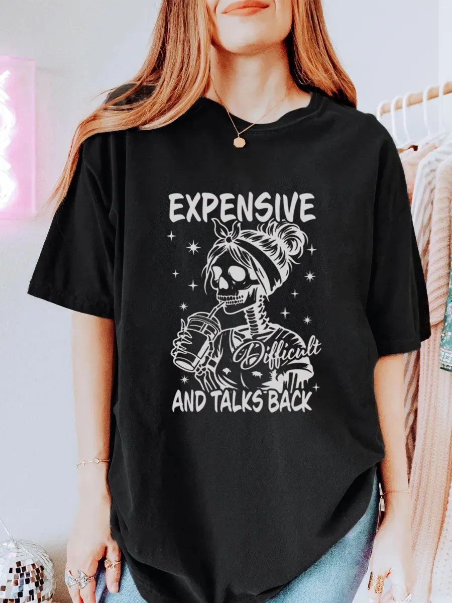 Vintage Expensive Difficult And Talks Back Oversize Graphic Tee