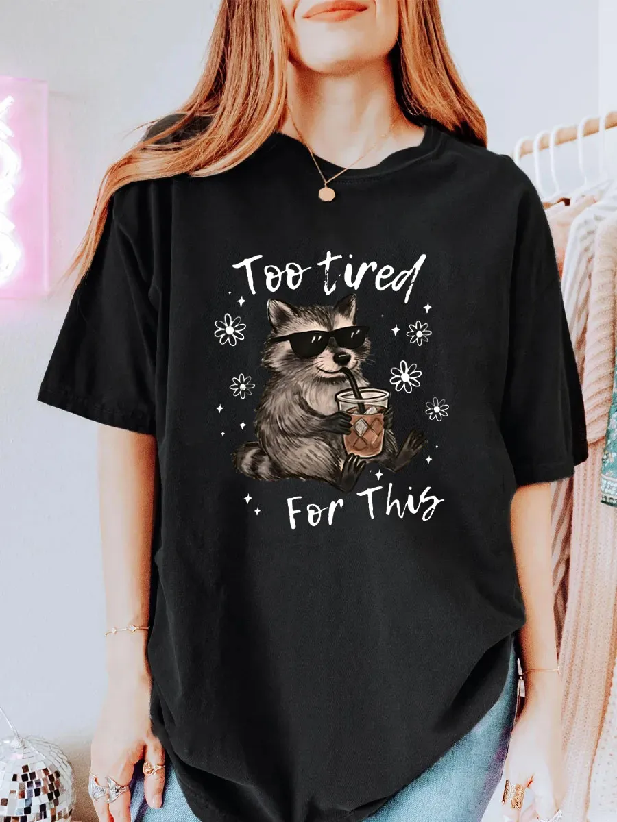 Vintage Too Tired For This Oversize Graphic Tee