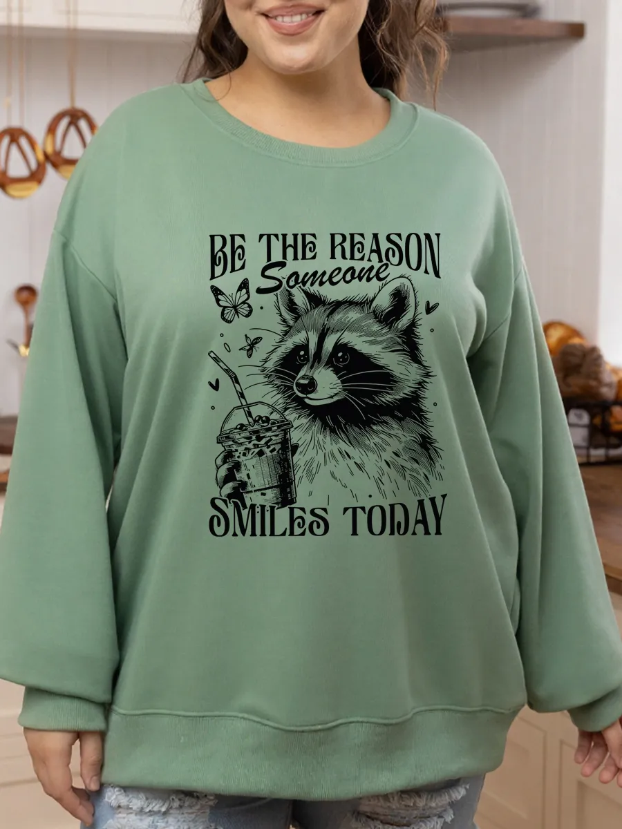 Vintage Be The Reason Someone Smiles Today Oversize Graphic Sweatshirt