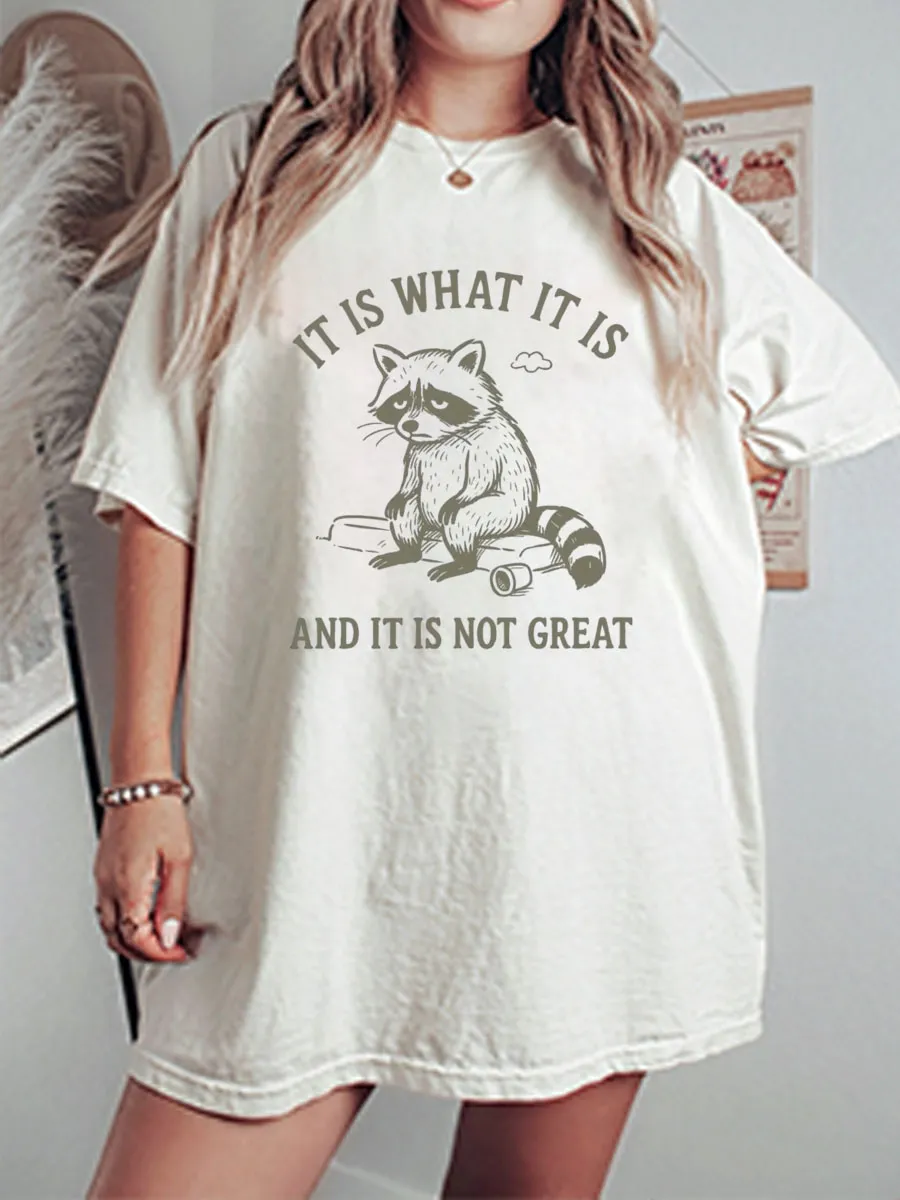 Vintage It Is What It Is And It Is Not Great Oversize Graphic Tee