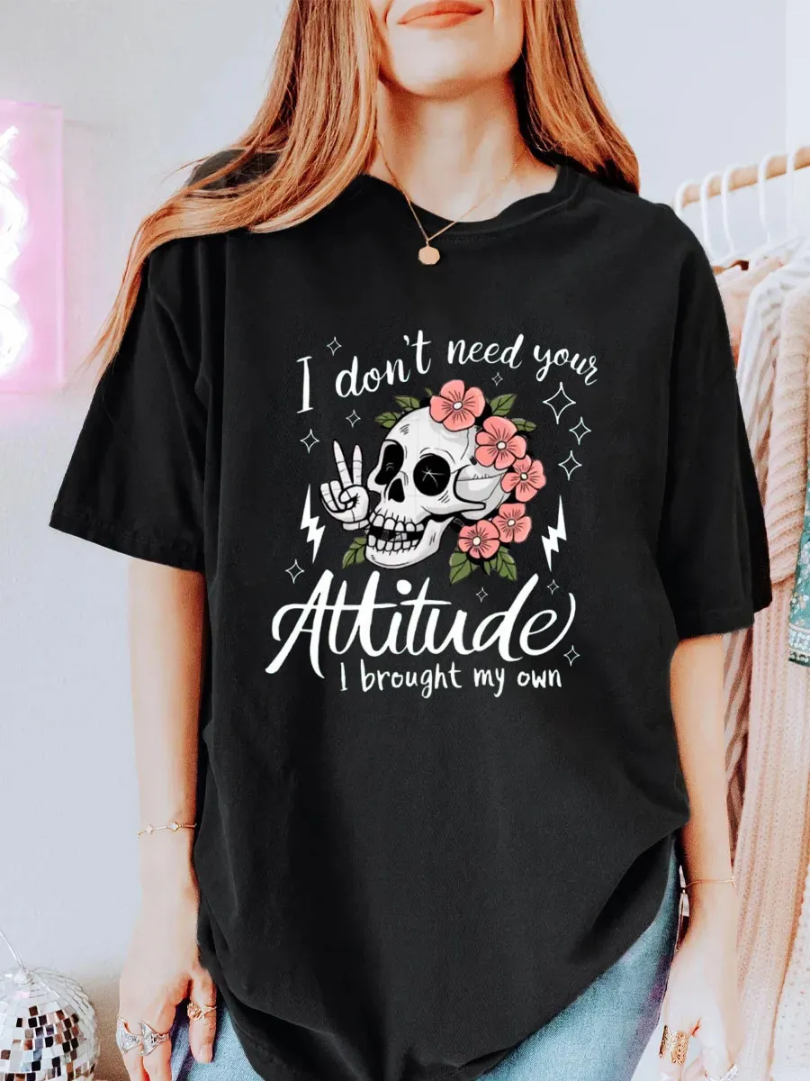 Vintage Attitude Skull Oversize Graphic Tee