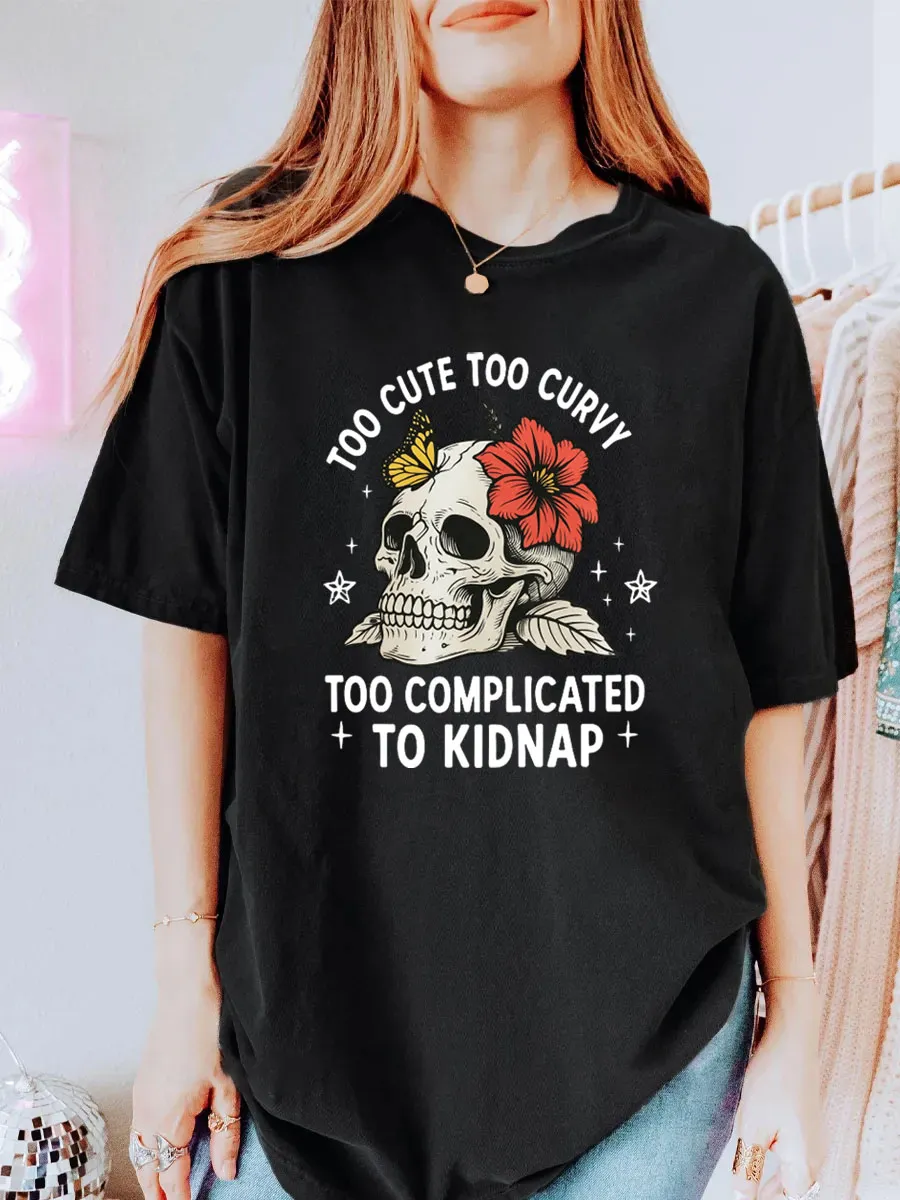 Vintage Too Cute Too Curvy Oversize Graphic Tee